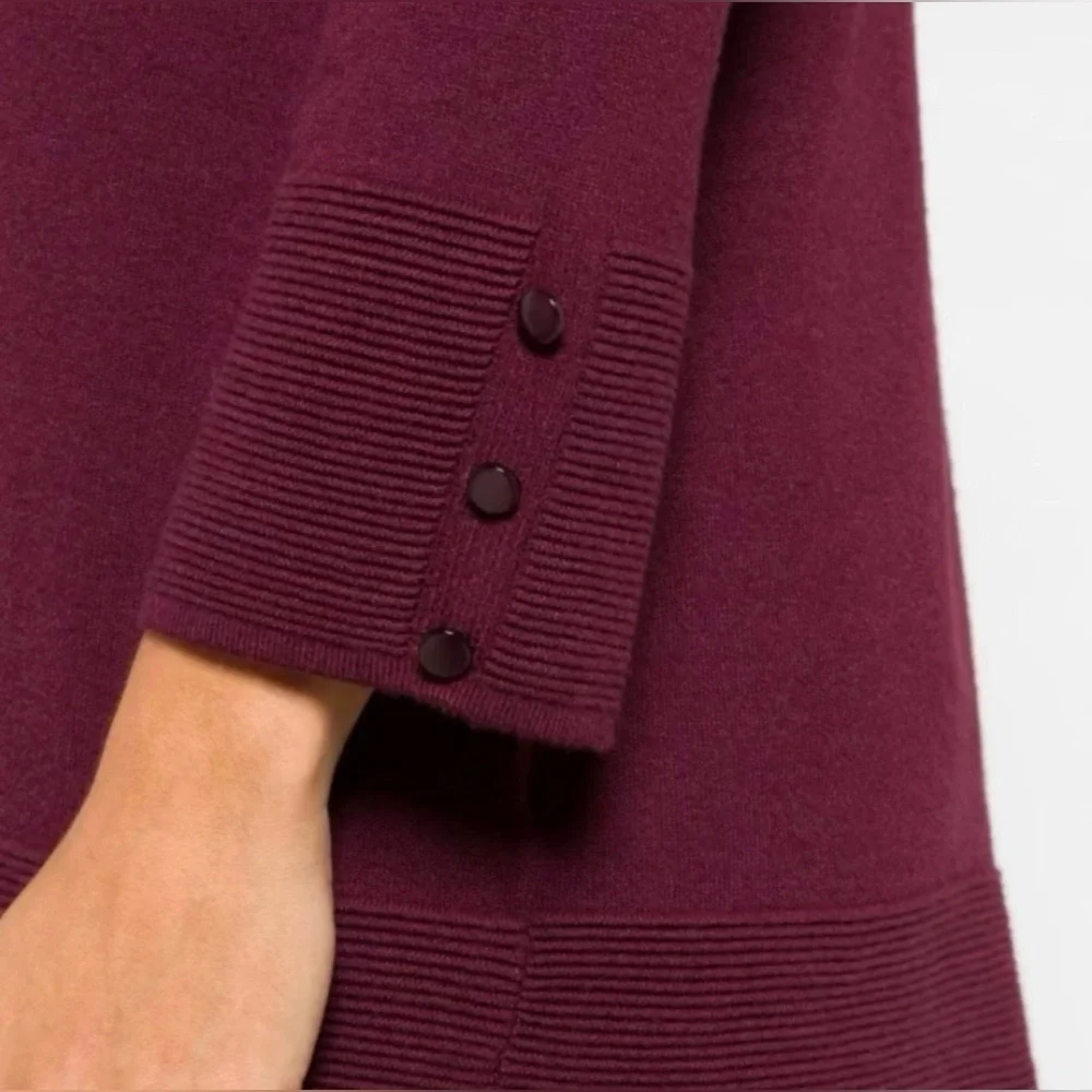 Evolution by Cyrus Stitch Fix Myna Button Sleeve Cardigan Burgundy Size S
